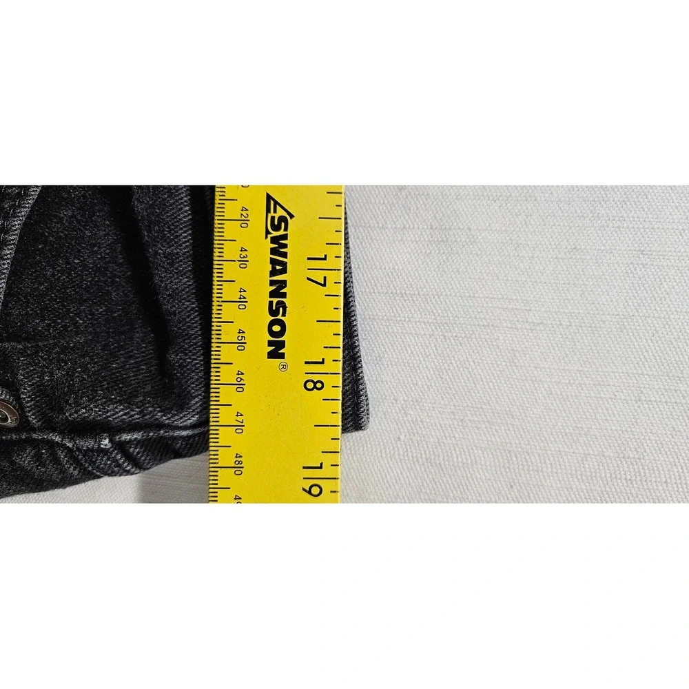 Lee Relaxed Straight Leg Jeans Womens 16 Long Black Faded Denim 3051802